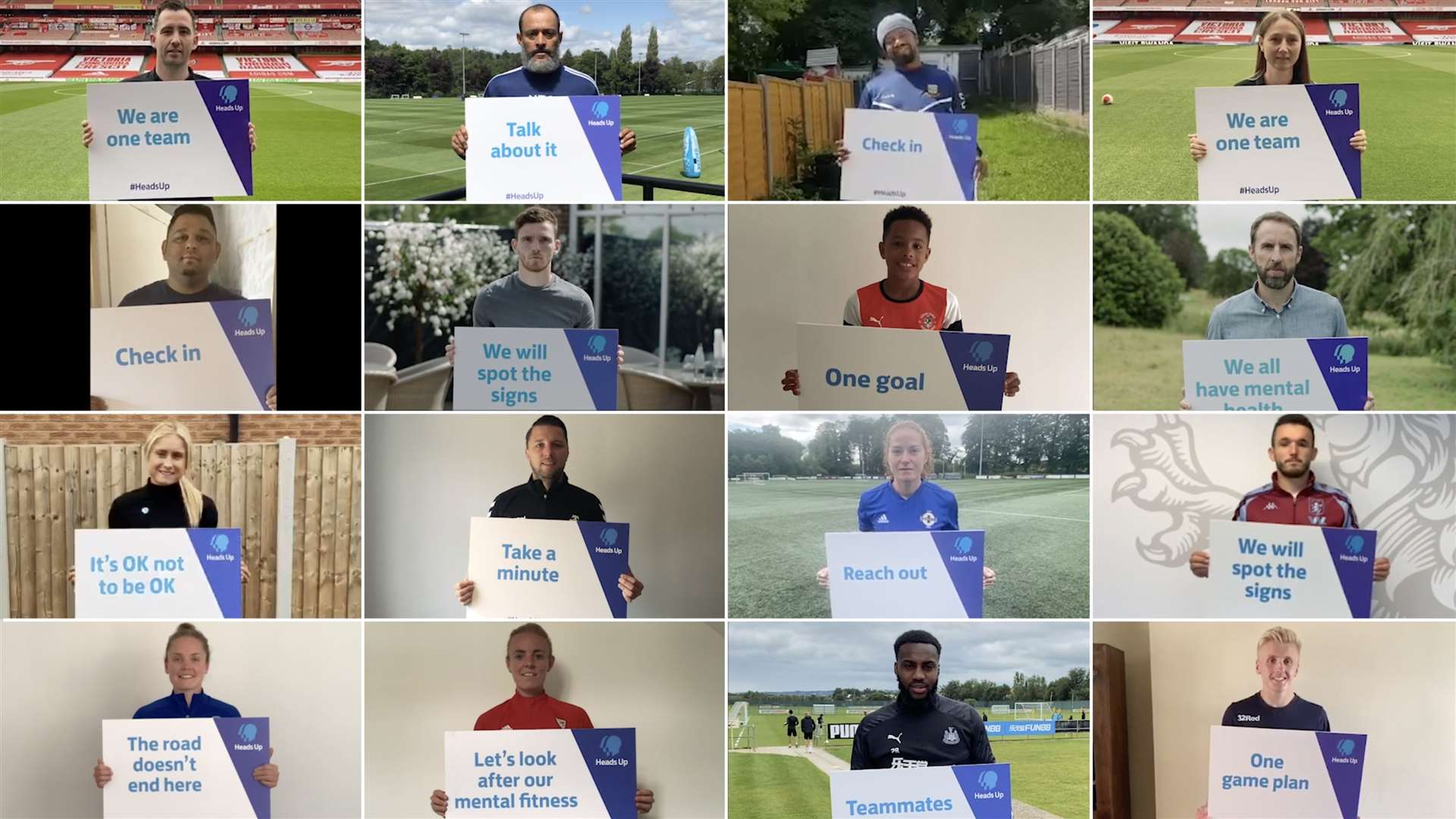 Some of the many participants backing the Mentally Healthy Football Declaration (Royal Foundation/PA)