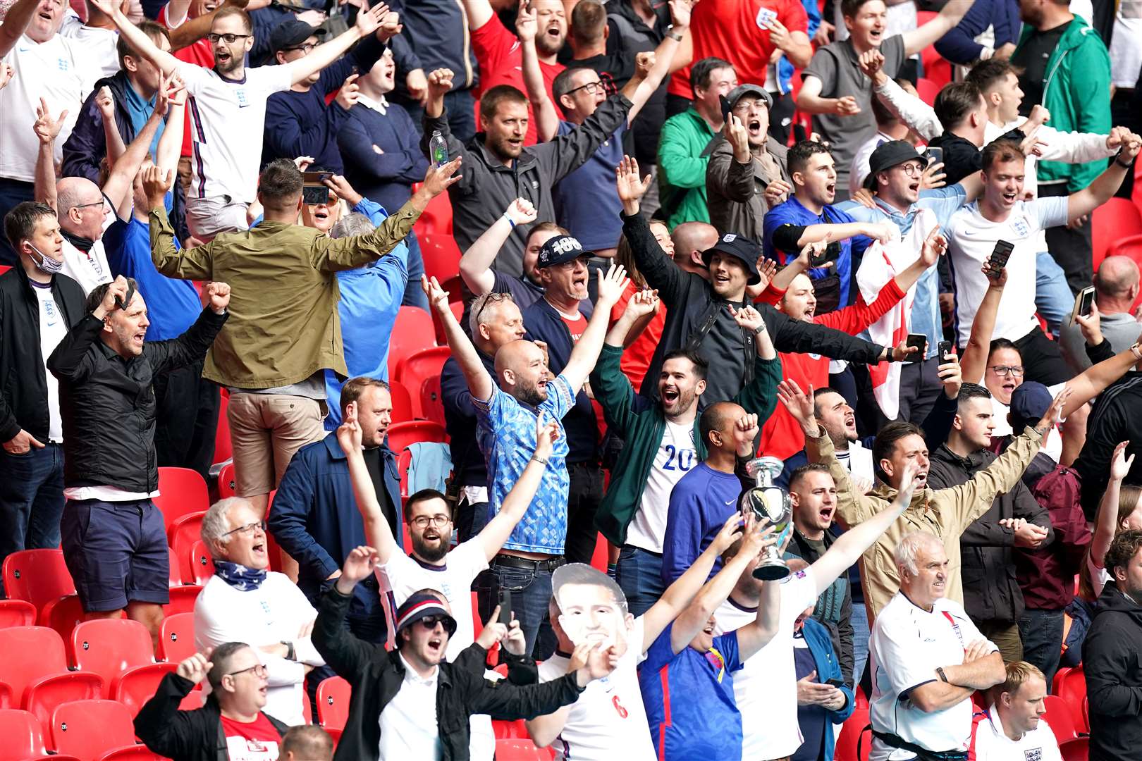 England fans prior to kick-off at Wembley (Mike Egerton/PA)