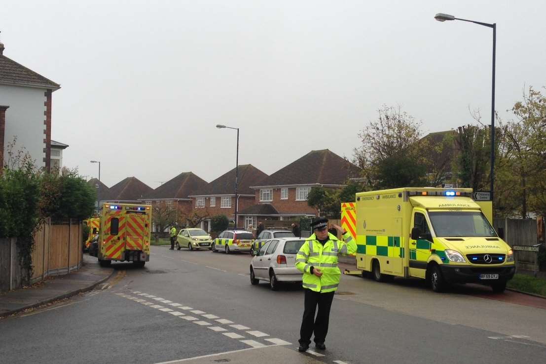 Police are managing traffic in Borstal Hill