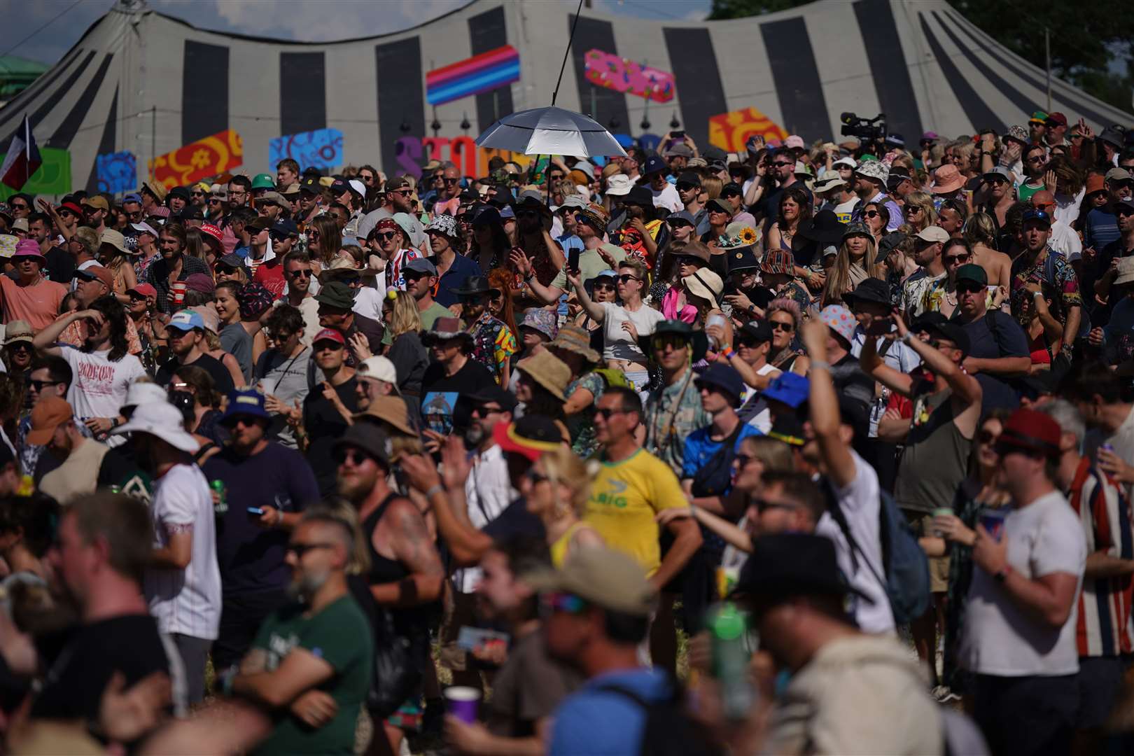 The crowd sang ‘there’s only one Michael Eavis’ (Yui Mok/PA)