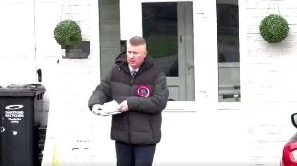 Britain First leader Paul Golding was handing out leaflets in Dartford. Picture: Britain First