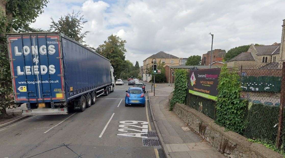 College Road in Maidstone is partially closed due to gas works. Picture: Google