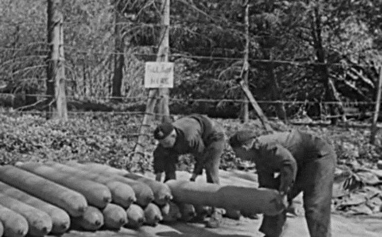 Gas cylinders stored in the park