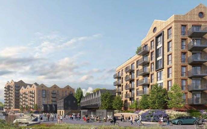 CGI impressions of what Lloyds Wharf, Sittingbourne could look like. Picture: Essential Land