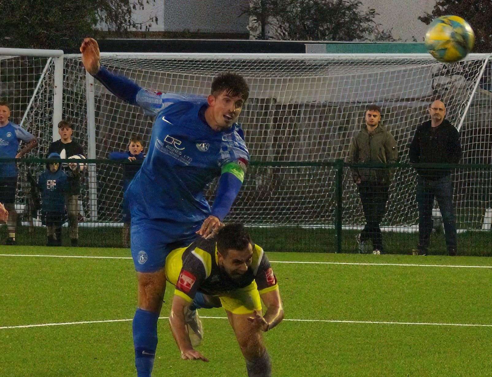 Herne Bay captain Laurence Harvey - sustained a broken cheekbone in their weekend 3-1 loss to Enfield. Picture: Keith Davy