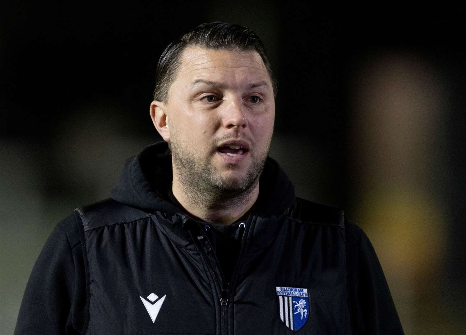 Manager Mark Bonner watched his Gillingham side lose to Bromley on Wednesday night Picture: @Julian_KPI