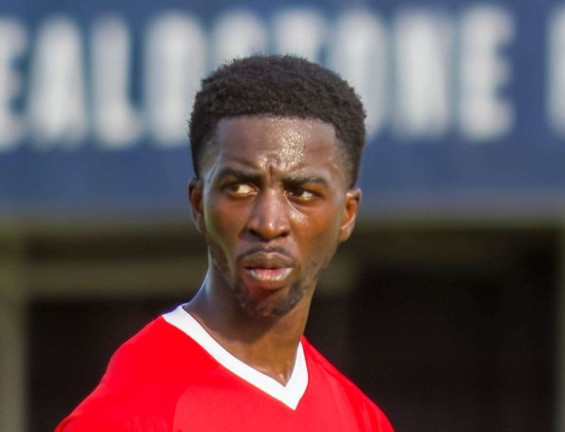 On-loan Ebbsfleet man Nathan Odokonyero - scored in Tonbridge’s weekend 3-1 away defeat. Picture: Ed Miller/EUFC