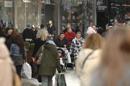 Shoppers on the high street