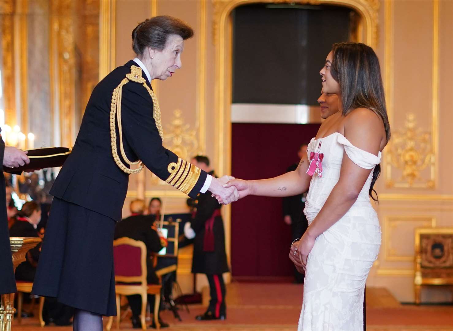 Gymnast Ellie Downie is made a Member of the Order of the British Empire (MBE) by the Princess Royal at Windsor Castle in March (Yui Mok/PA)