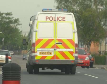 Police leaving the scene where the man was found. Picture: Barry Crayford