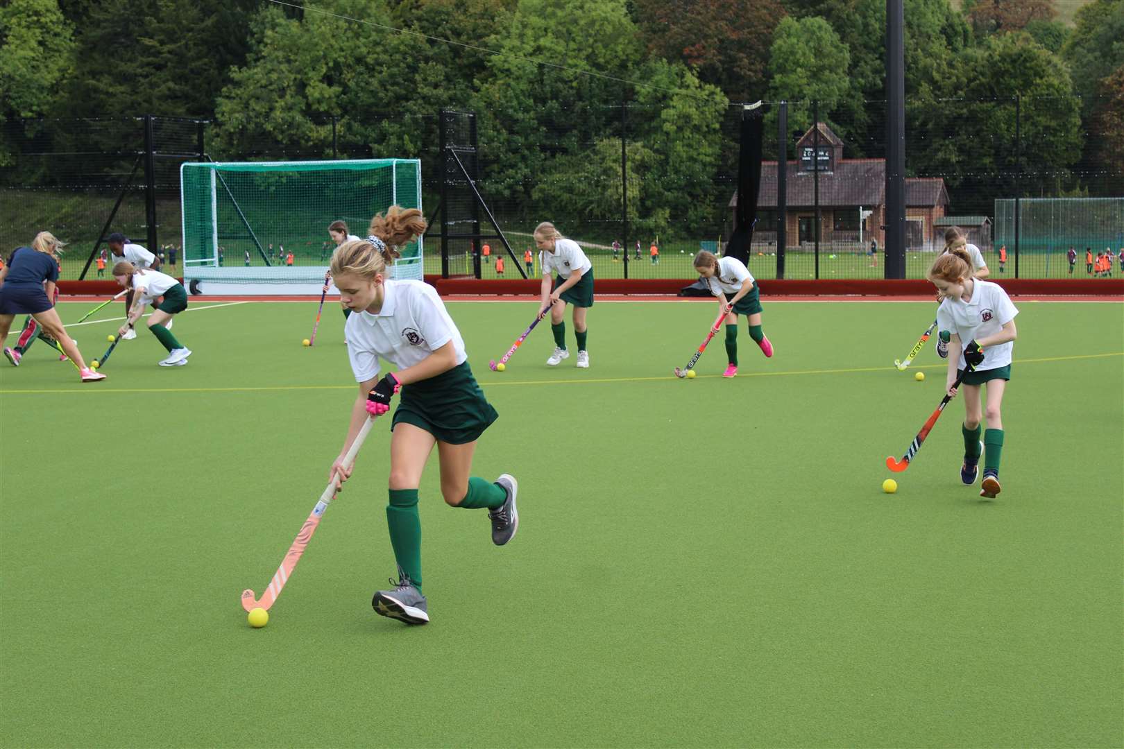 The news Astro-Turf in use at St Michael's Prep School near Sevenoaks