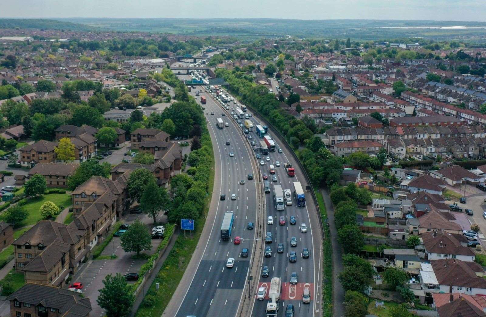 Long tailbacks at the Dartford Crossing. Picture: UKNIP (47811021)