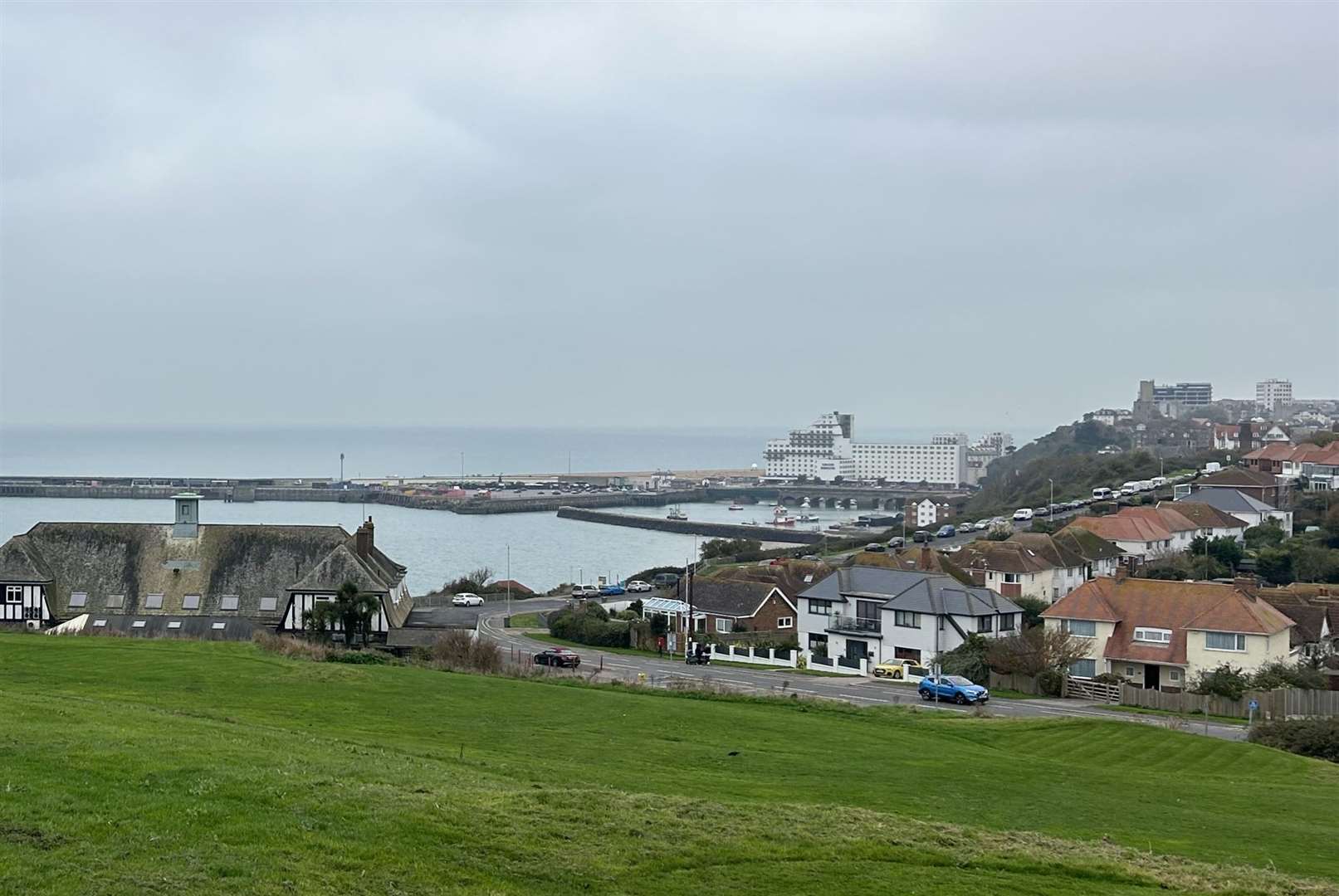 How Folkestone harbour arm looks from East Cliff today