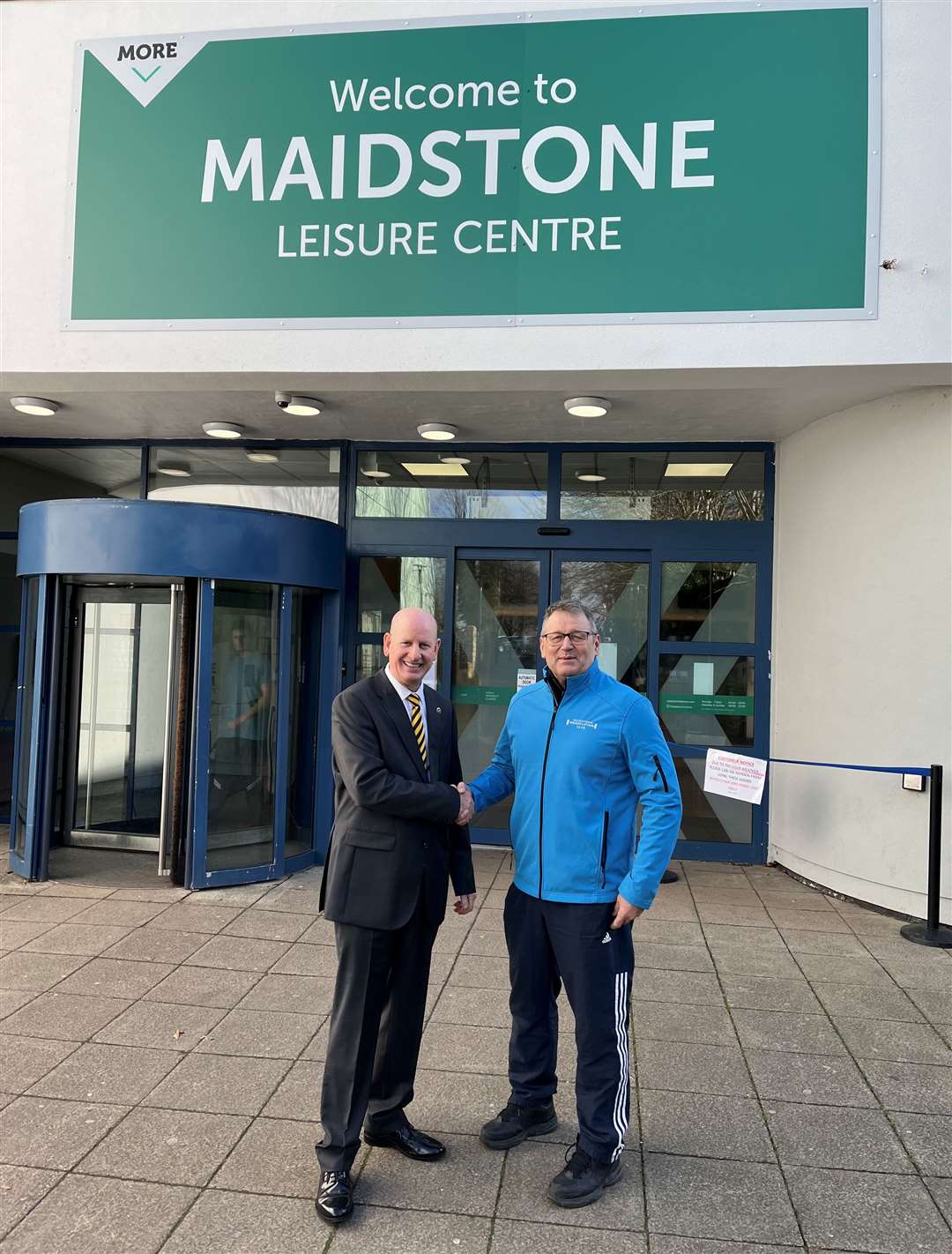 Maidstone Weightlifting Club coach Matt Vine, right, with Maidstone borough councillor Dave Naghi.