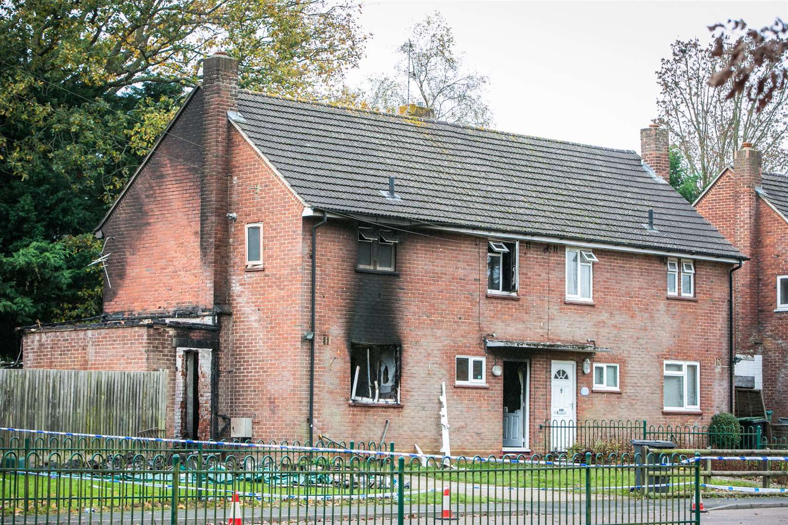 House fire and murder scene at Spitfire Road, West Malling. Picture: Matthew Walker. (5479688)