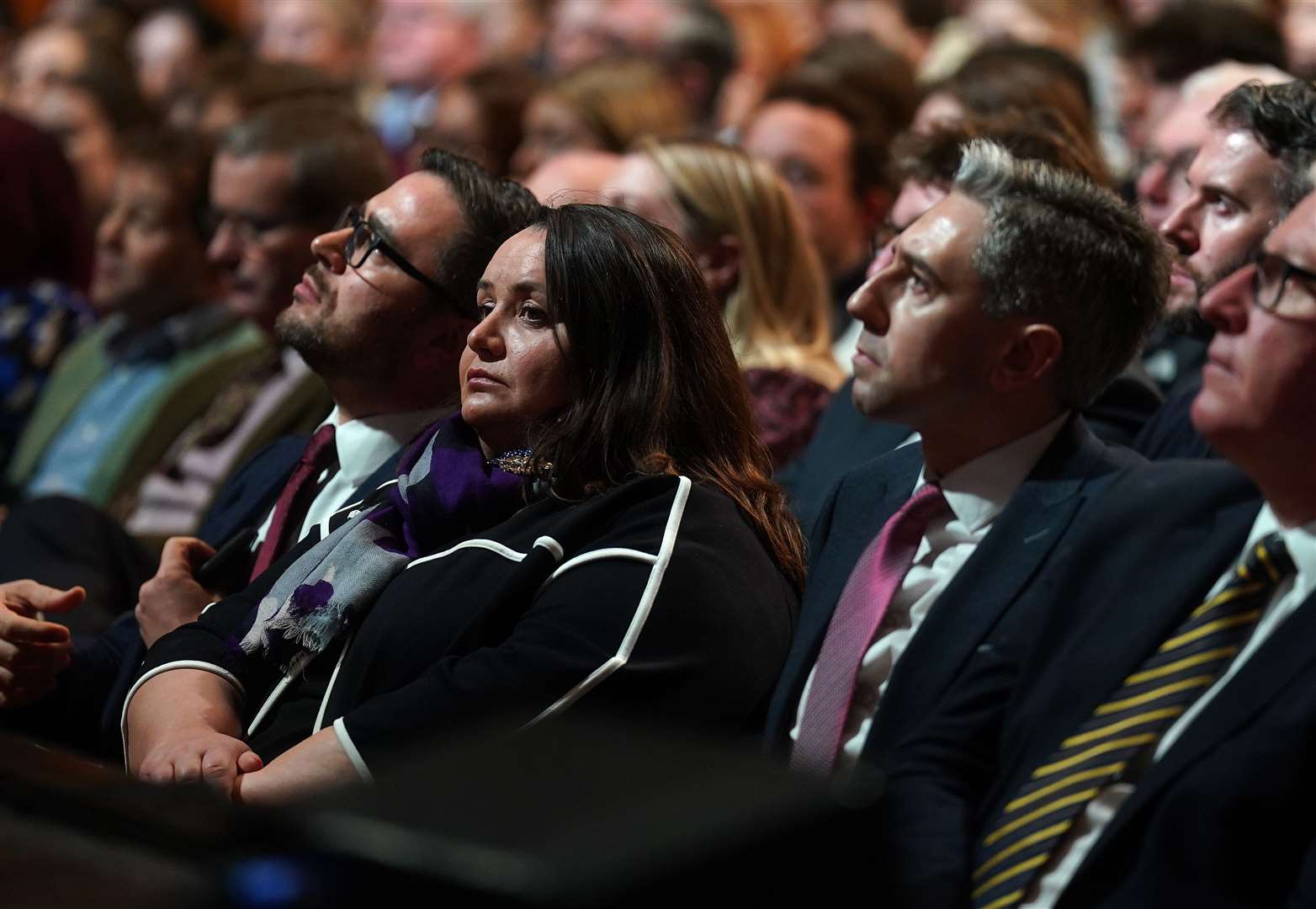 Larysa Gerasko, Ambassador of Ukraine to Ireland, and Higher Education Minister Simon Harris (Brian Lawless/PA)