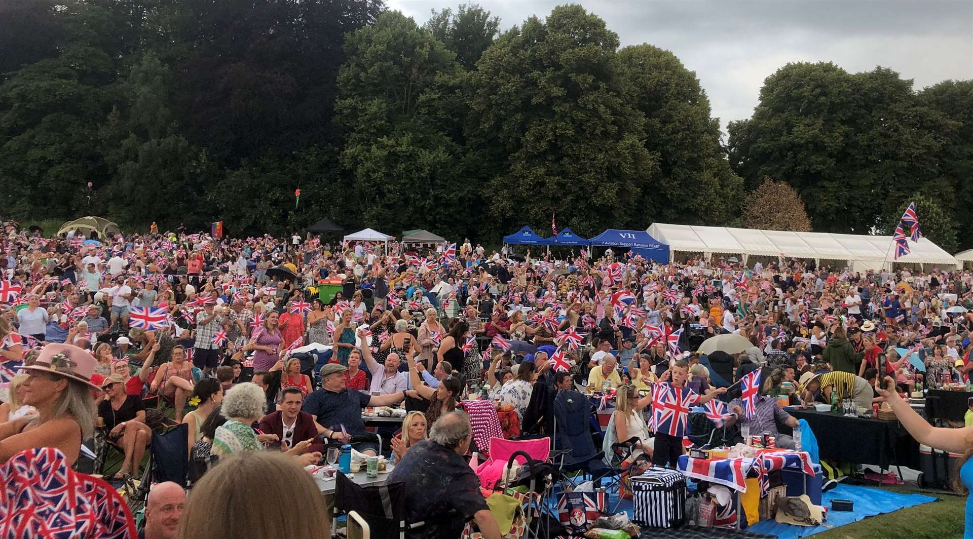 Flags at the ready at the Leeds Castle Concert. Picture: Angela Cole