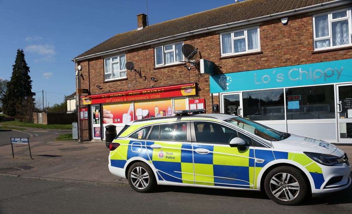 Police at the scene of the mugging. Picture: UKnip