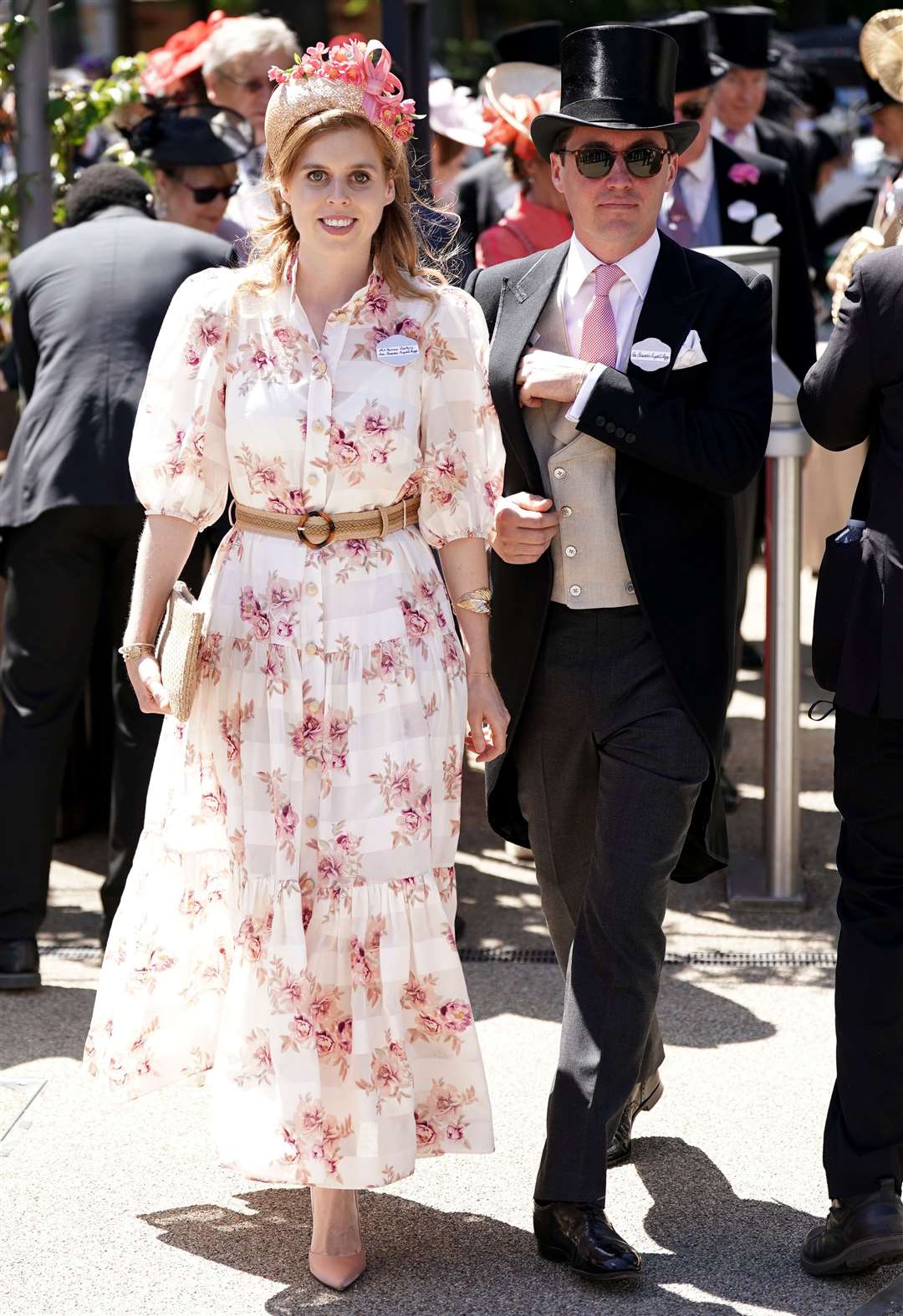 Princess Beatrice and husband Edoardo Mapelli Mozzi walked through the gates to the course with the other punters (Aaron Chown/PA)