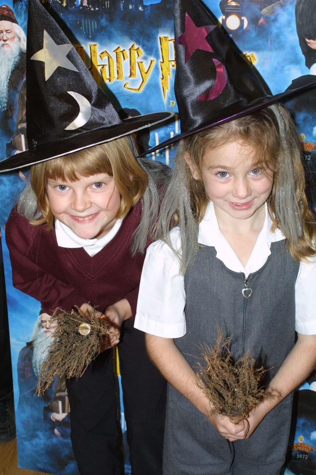 Children from Swanscombe Community Youth Association, who went to the premiere screening of Harry Potter, dressed up with witches hats and broomsticks