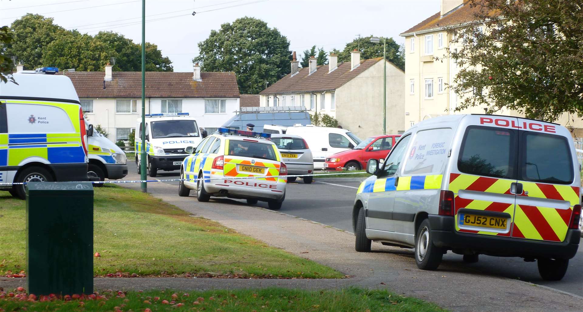 Police cordoned off the area outside Dublin House where Tom was stabbed