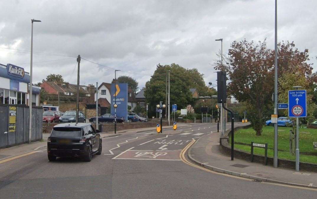 Gun Lane in Strood is still shut due to emergency works by Southern Water and UK Power Networks. Picture: Google