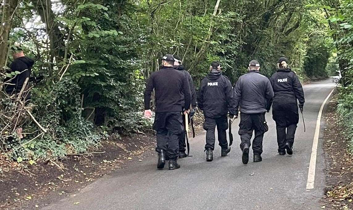 Police officers have started a search near Dundale Road