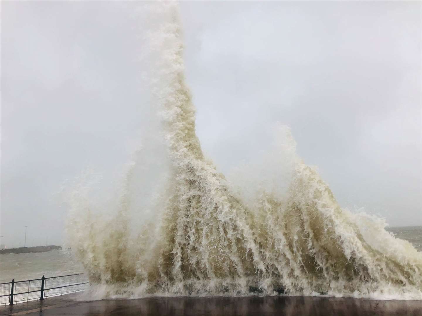 The power of the storm was seen at Dover seafront Picture: Gary Ford