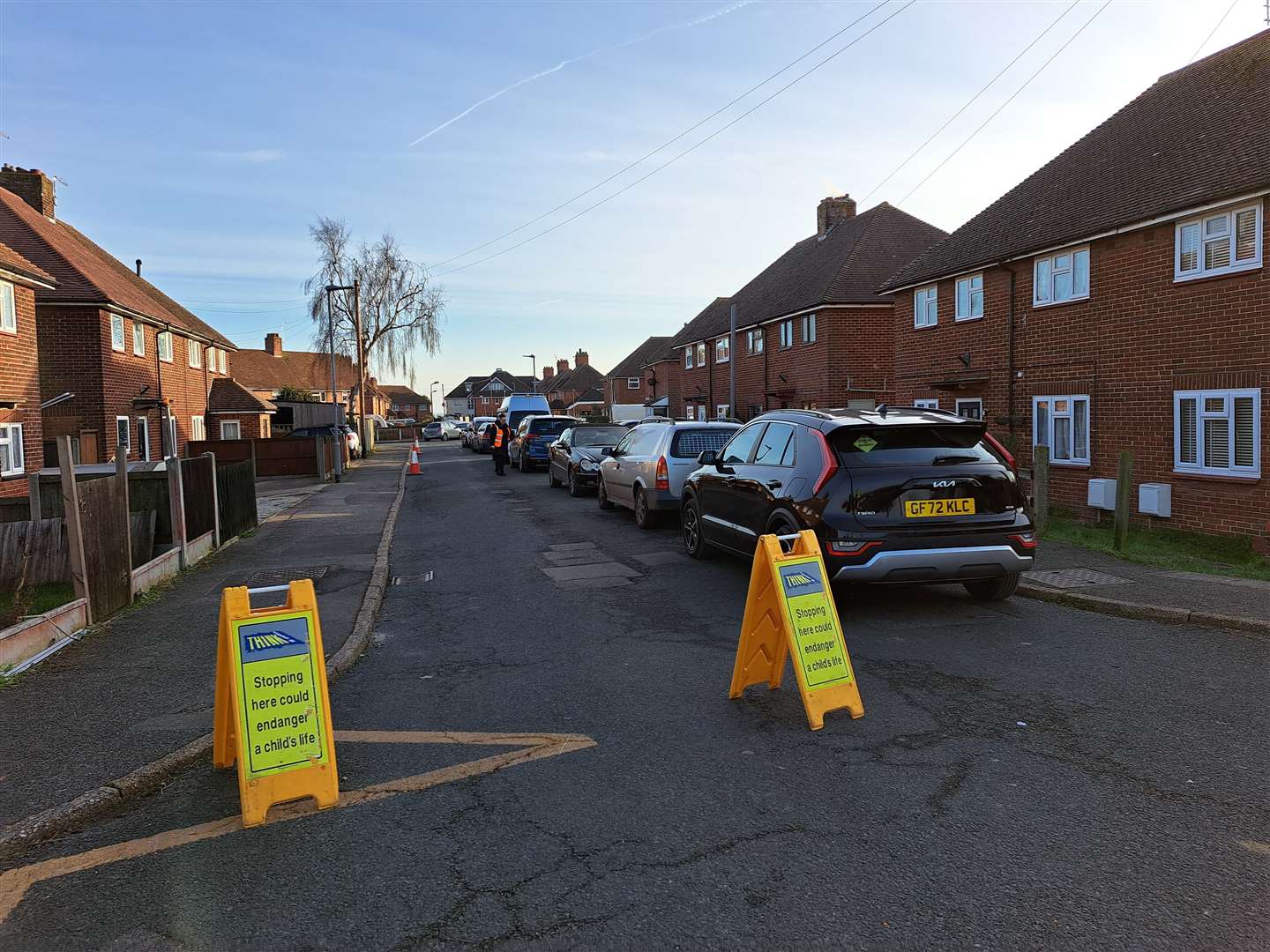 Water Meadows Primary School has been forced to cordon off a section of the road for their students' safety