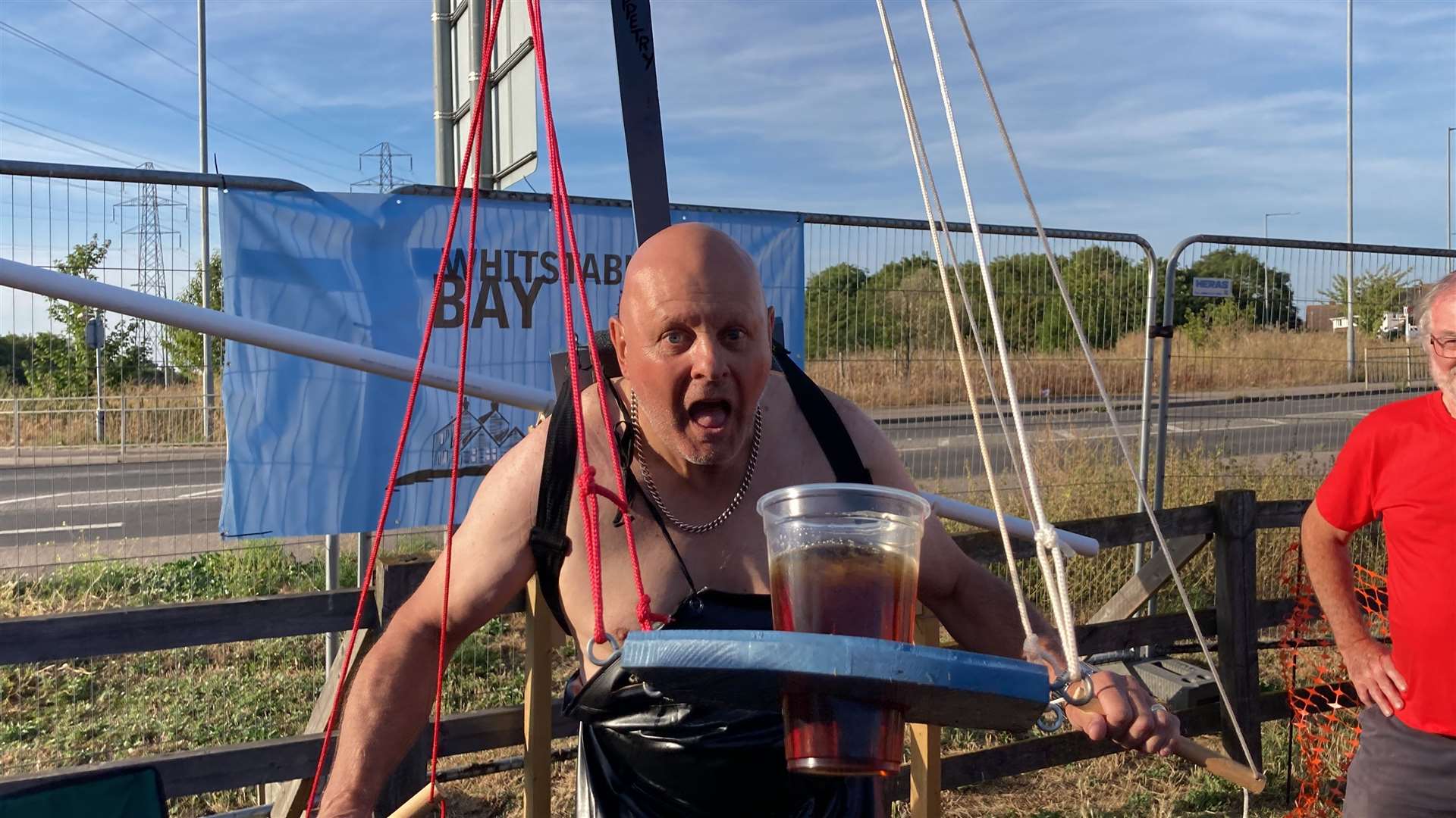 Easy does it: Malcolm Phipps tries his hand as a beer puppeteer at the Aviator for the Minster-on-Sea Rotary Club's beer festival