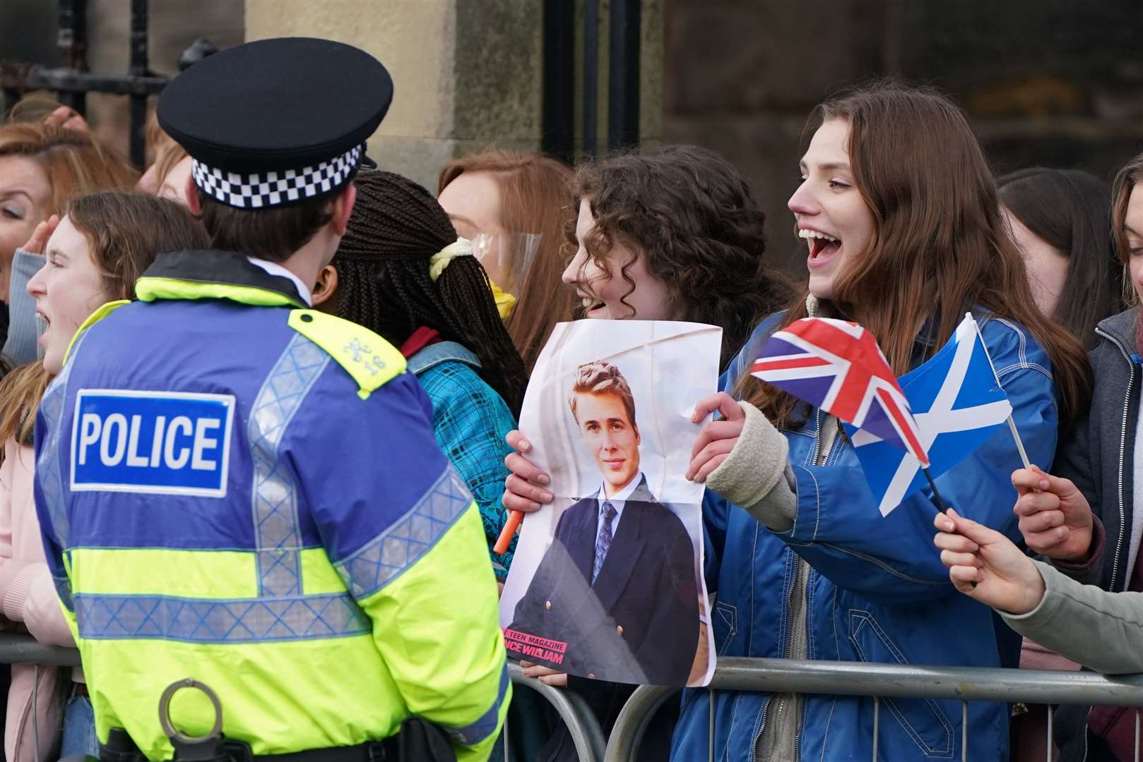 Background actors during filming for the next season of The Crown (Andrew Milligan/PA)