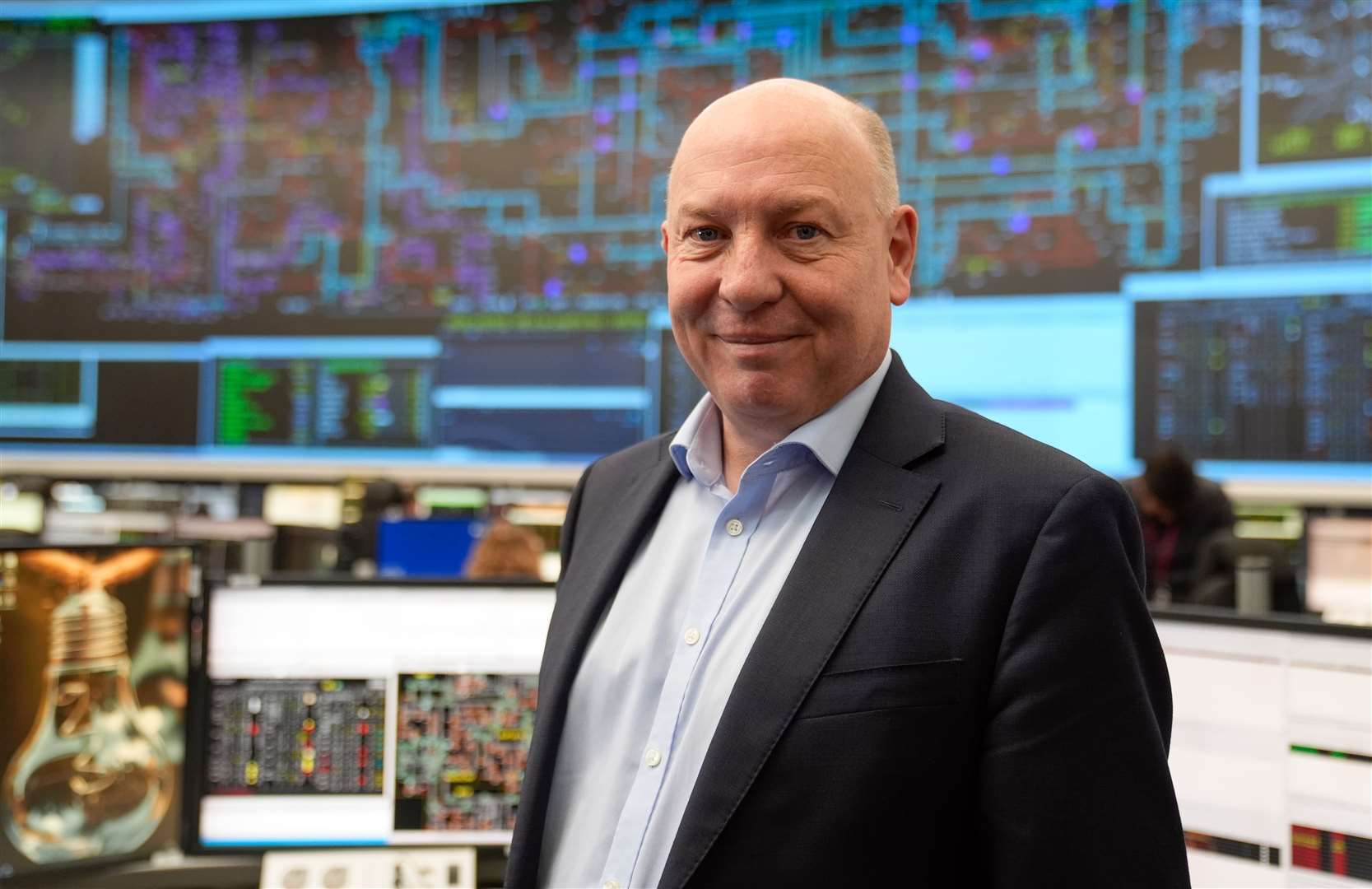 Fintan Slye, chief executive of the National Energy System Operator, inside the National Grid control room in Sindlesham, Berkshire (Andrew Matthews/PA)