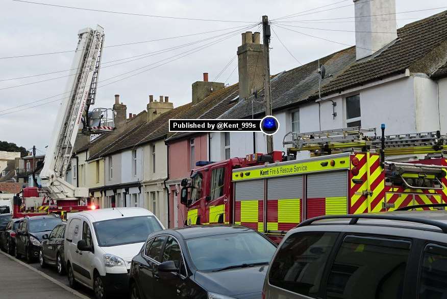 Firefighters rescued the trapped seagull