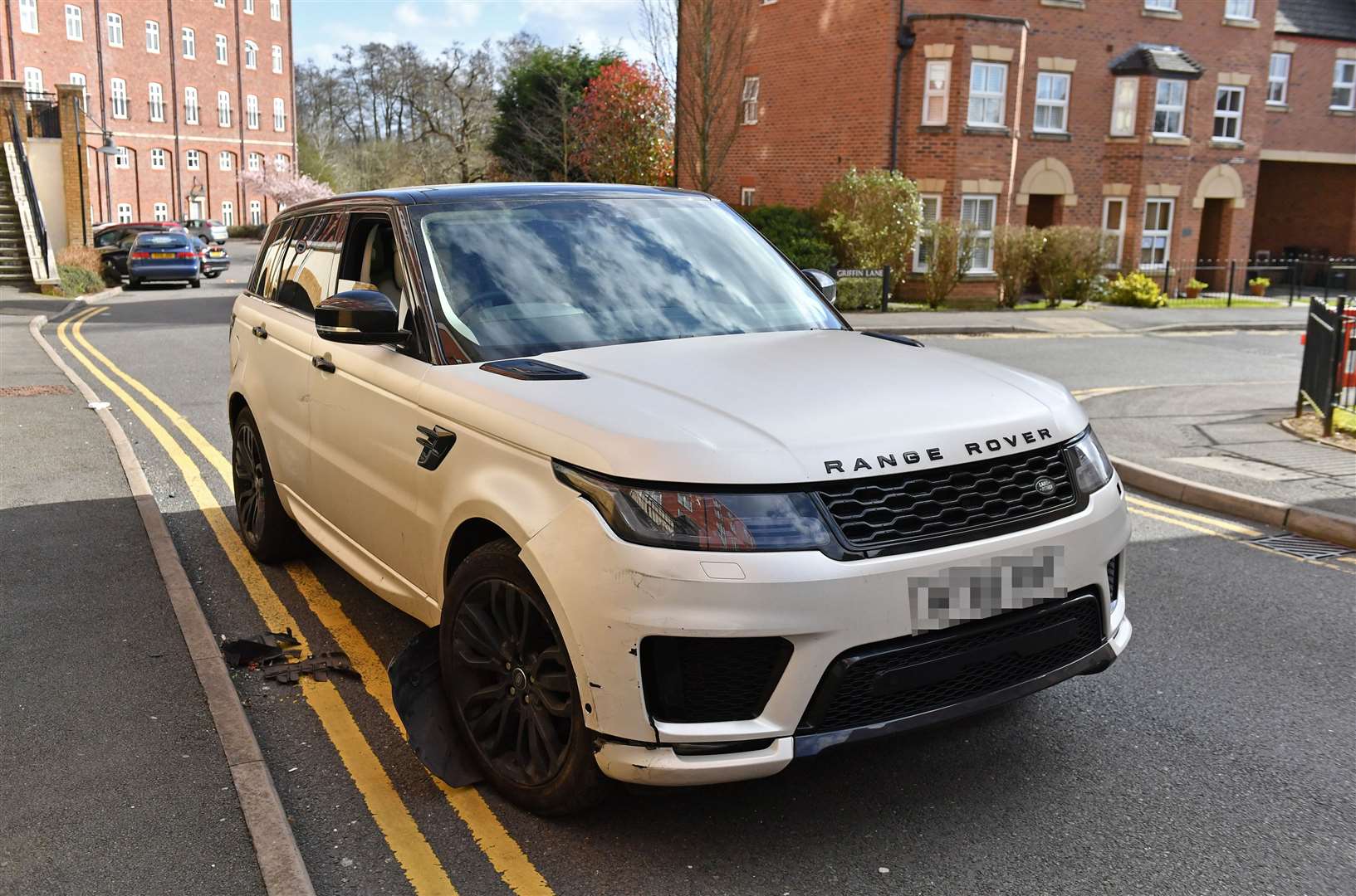 Jack Grealish crashed his white Range Rover into parked cars in Solihull (Jacob King/PA)