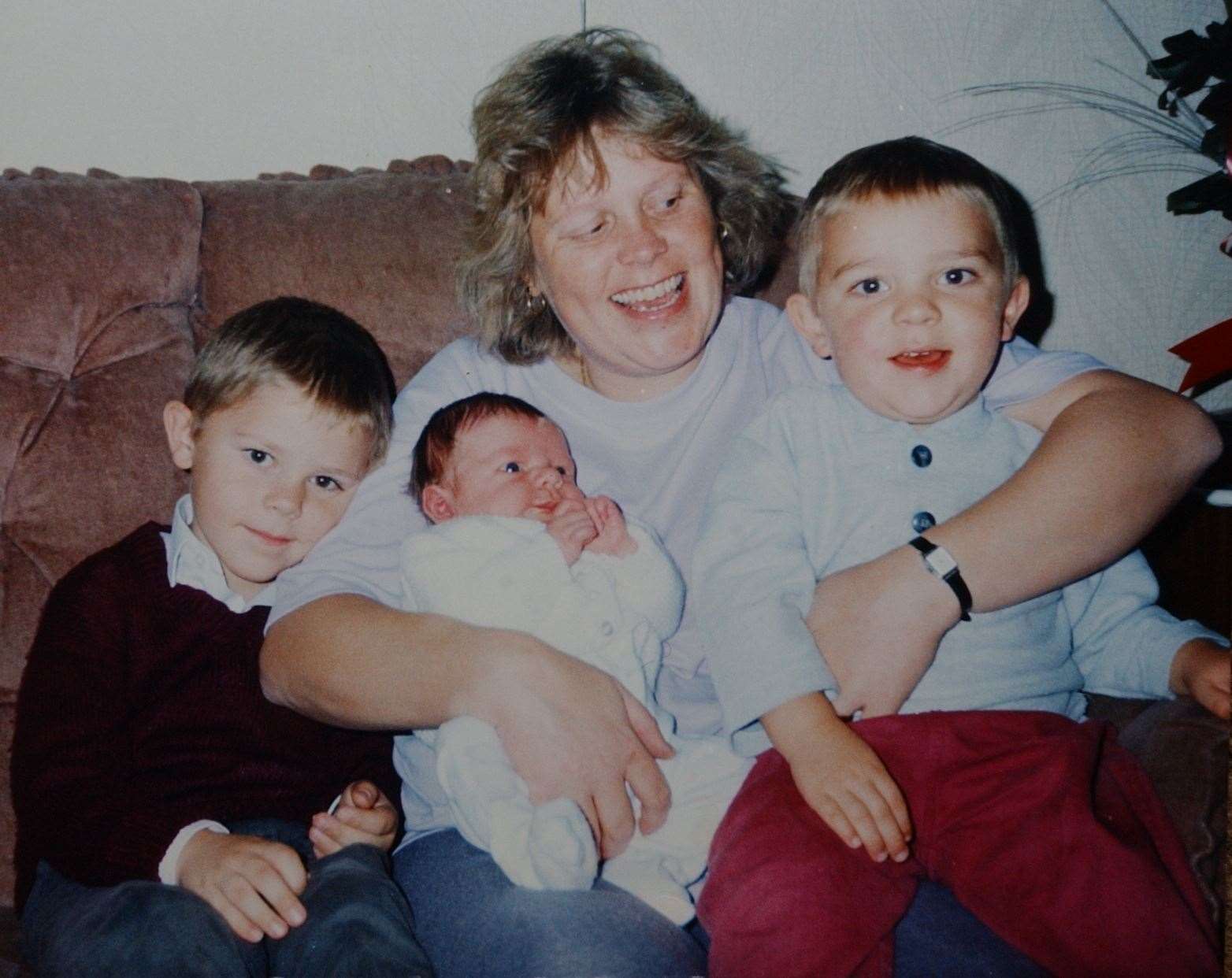 Debbie Griggs with children, Jeremy, Jake and baby Luke