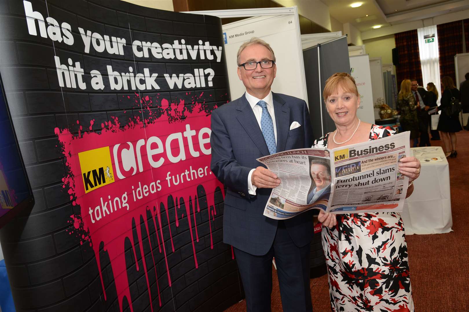 John Longworth, who has resigned as British Chamber of Commerce director general, with Kent Invicta Chamber of Commerce chief executive Jo James