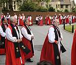 Bishops in procession to the west door of the Cathedral