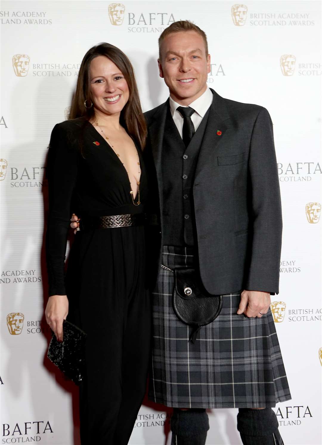 Sir Chris Hoy and wife Sarra arriving for the British Academy Scottish Awards at the Radisson Blu Hotel in Glasgow in 2017 (Jane Barlow/PA)