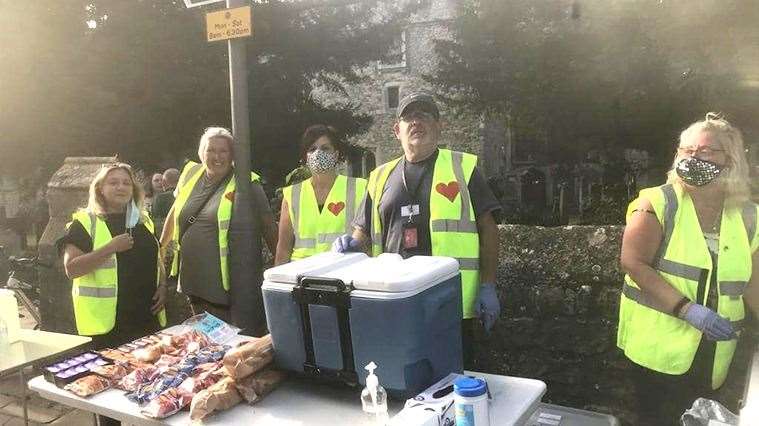 Andy Pike with his soup kitchen volunteers