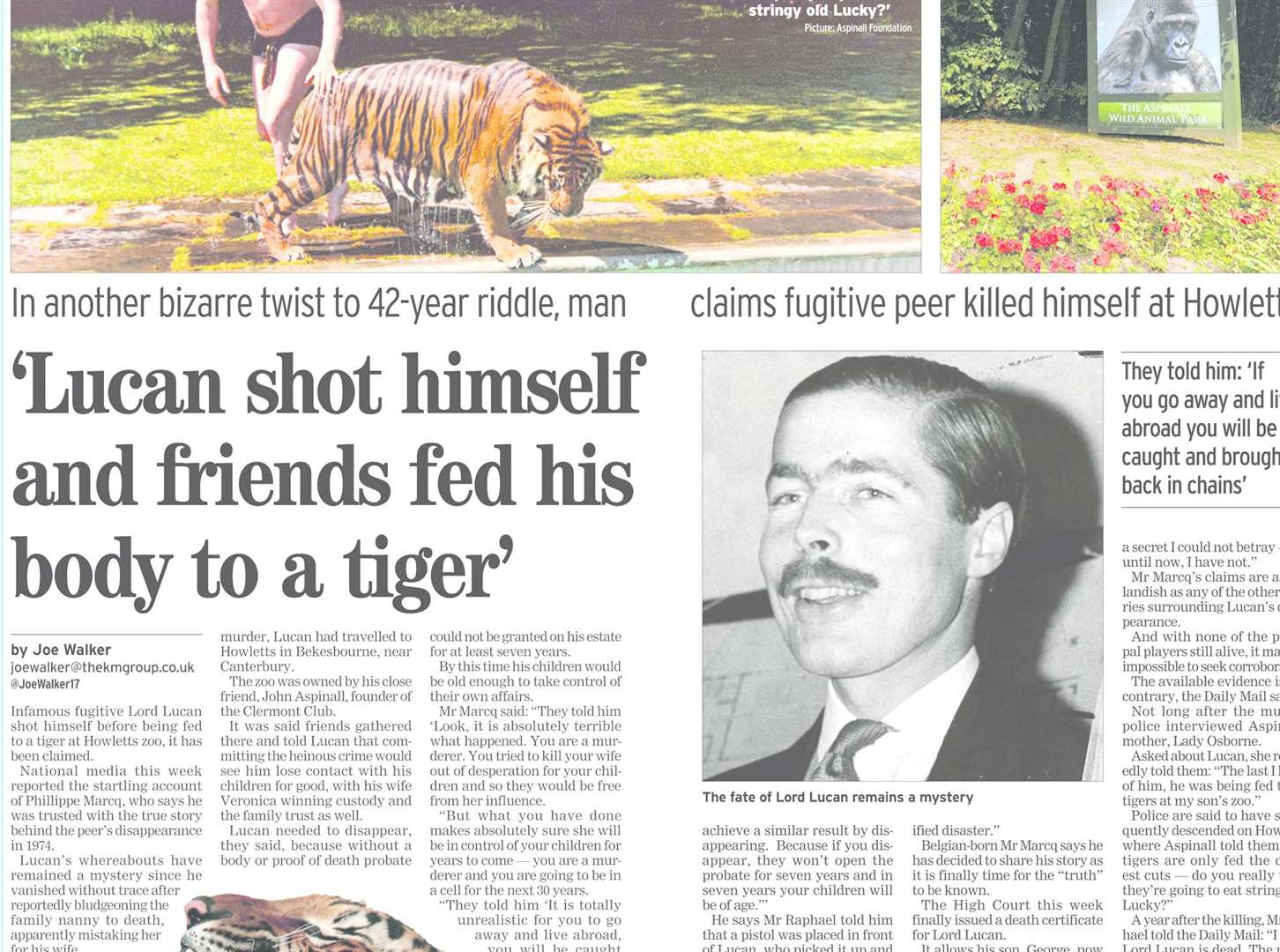 How our sister title, the Kentish Gazette, revealed one of the recent revelations about Lord Lucan's fate