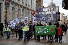 Protesters march through Whitefriars