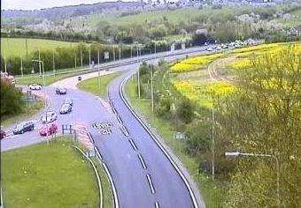 Police closed the road after a two-car crash. Picture: Highways England