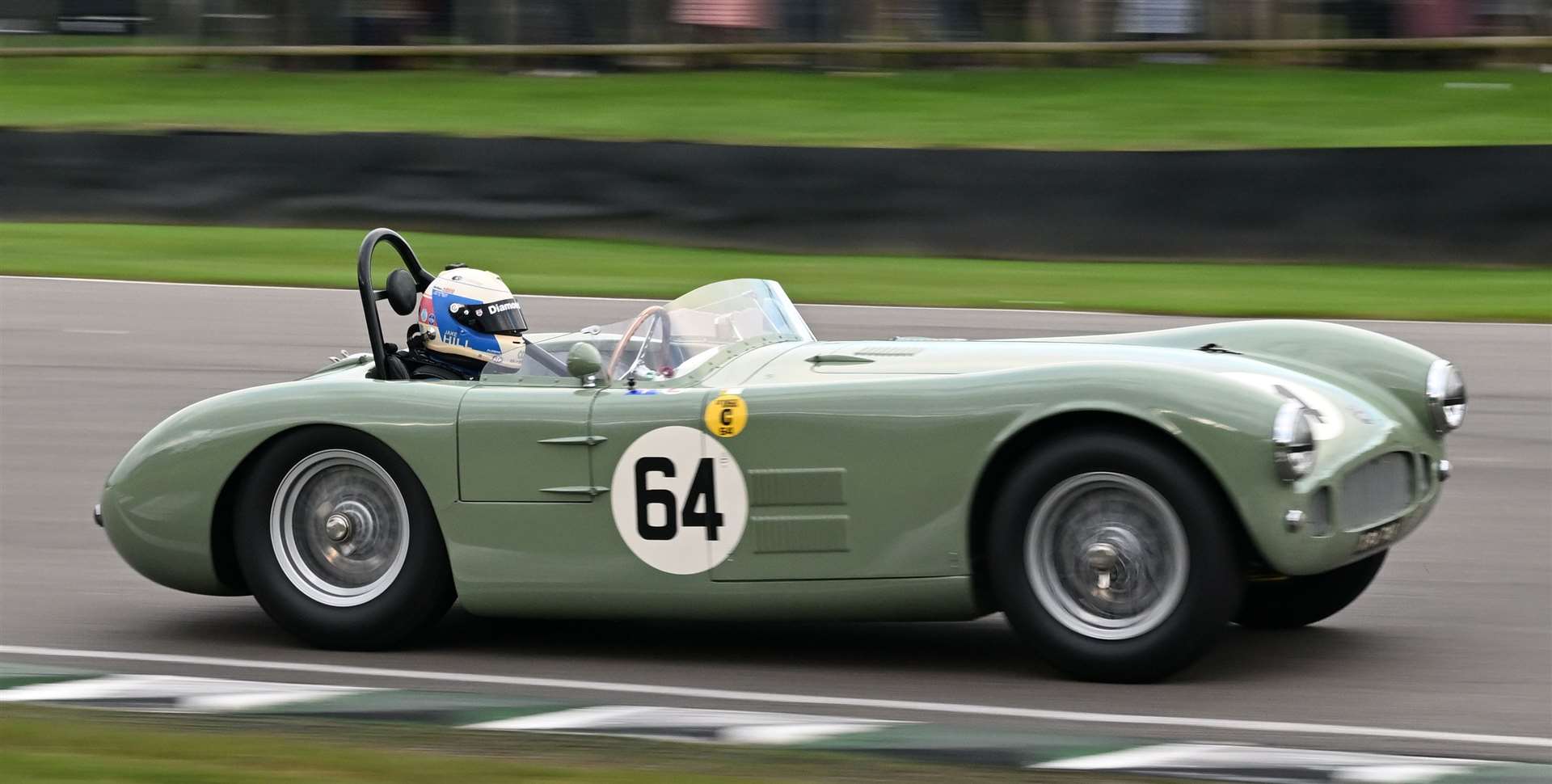 Jake Hill was in winning form in the Freddie March Memorial Trophy, driving a 1954 HWM-Jaguar. Picture: Simon Hildrew