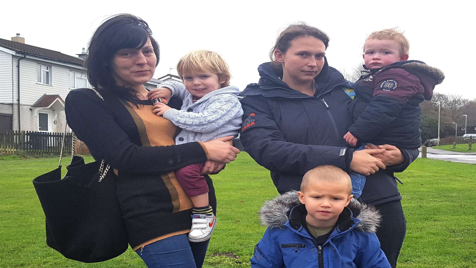 Naomi McNally (left) with Frank, and Helen Catmull, with Harry and Freddie who said the closure would be a disaster for families