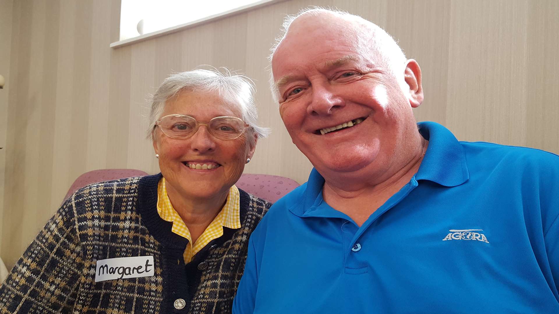 David Annal takes his wife Margaret to the cafe in Hartley