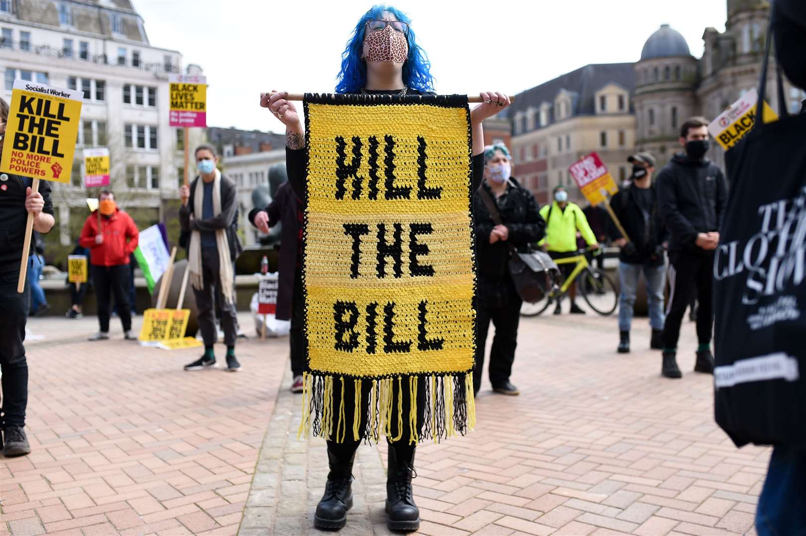 Protesters in Victoria Square, Birmingham (Jacob King/PA)