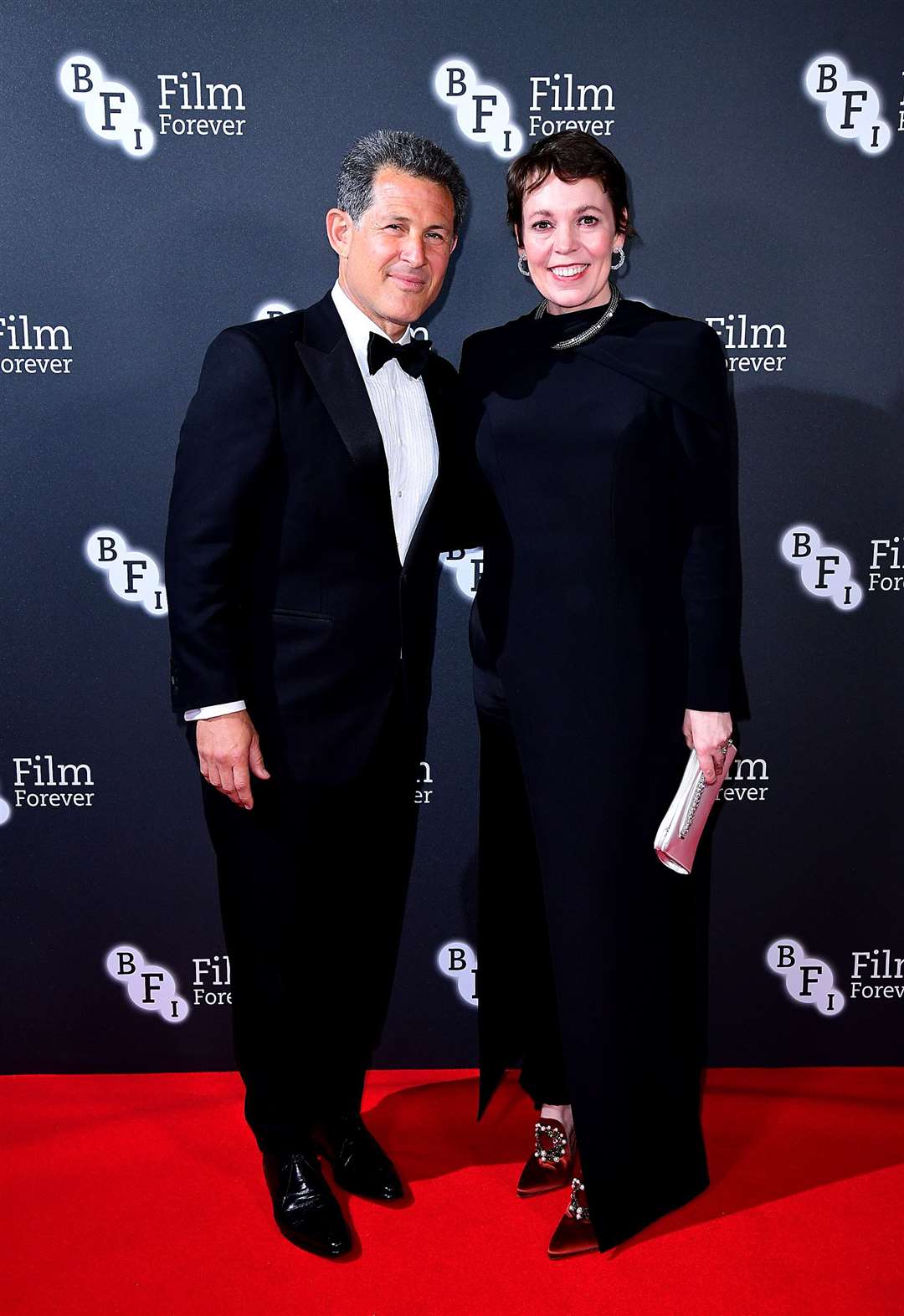 Josh Berger and Olivia Colman attend the BFI Chairman’s dinner held at The Rosewood Hotel, London (PA)