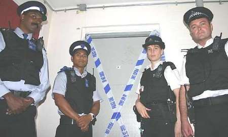 Officers from the Bromley Common and Keston Safer Neighbourhoods team at the property