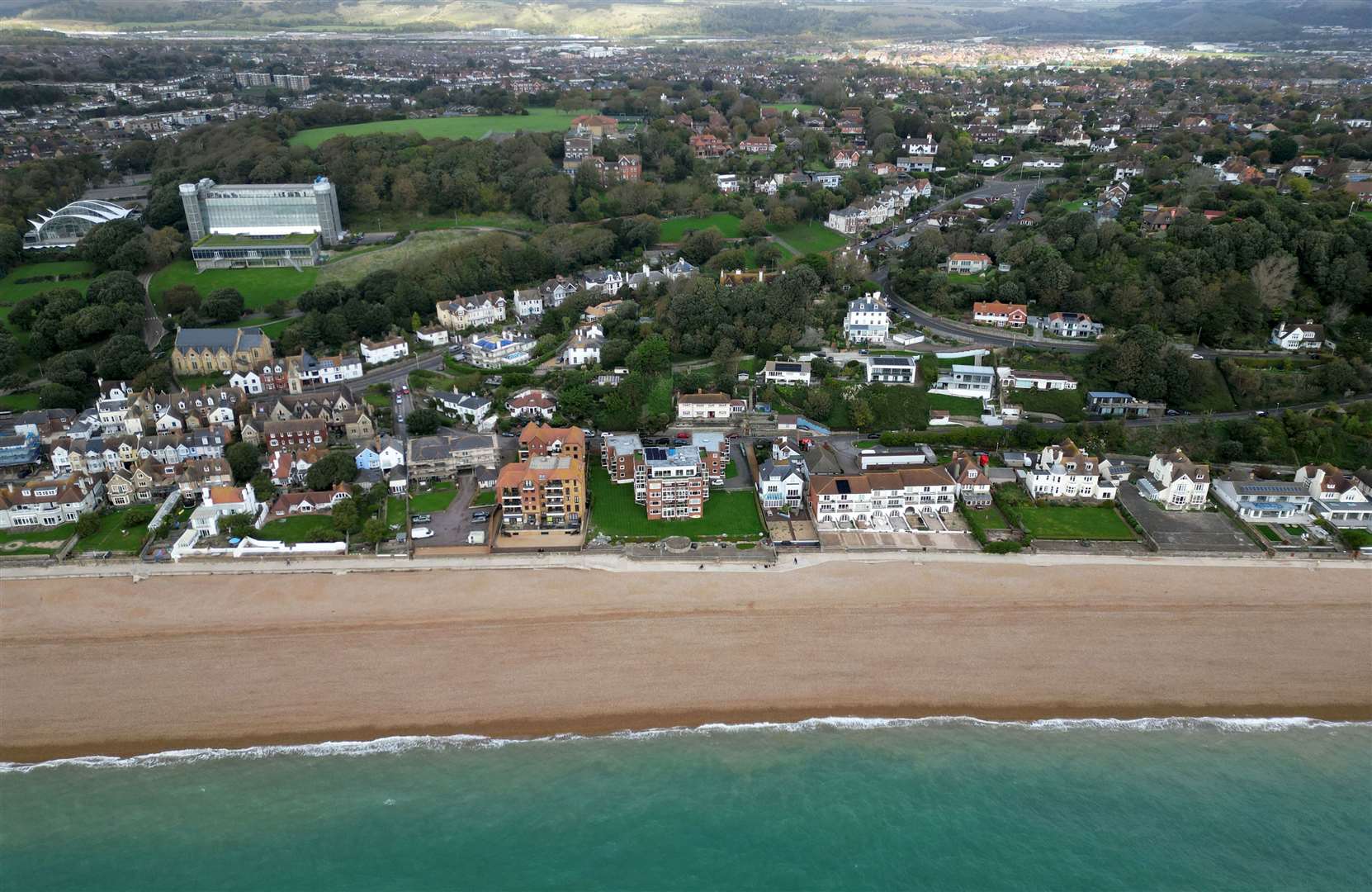 Sandgate from above today. Picture: Barry Goodwin