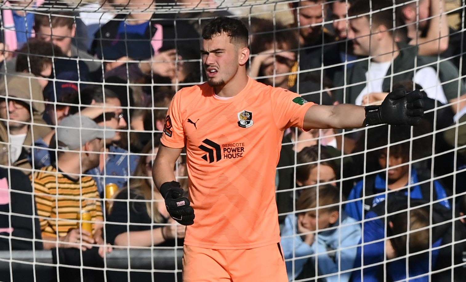 Dartford goalkeeper Joe Young kept a clean sheet at Princes Park. Picture: Keith Gillard